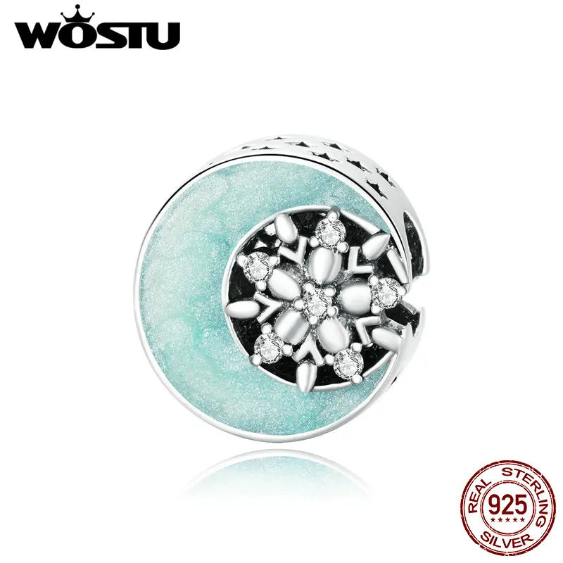 925 Silver Snow Moonlight Charm Bead for European Bracelet DXC1653
