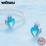 925 Silver Snowflake Butterfly Crystal Crown Beads DIY Bracelet Necklace