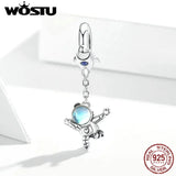 925 Sterling Silver Spaceship Astronaut Bead Charm Bracelet DIY