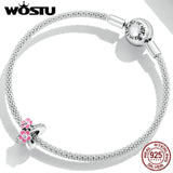 925 Silver Spring Flower Butterfly Spacer Charms Beads Bracelet Necklace 