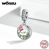 925 Silver Green Cactus Charm Bead for Bracelet Bangle DIY Gift