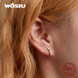 925 Silver Square Yellow Zircon Stud Earrings CTE597