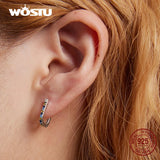 925 Silver Square Yellow Zircon Stud Earrings CTE597