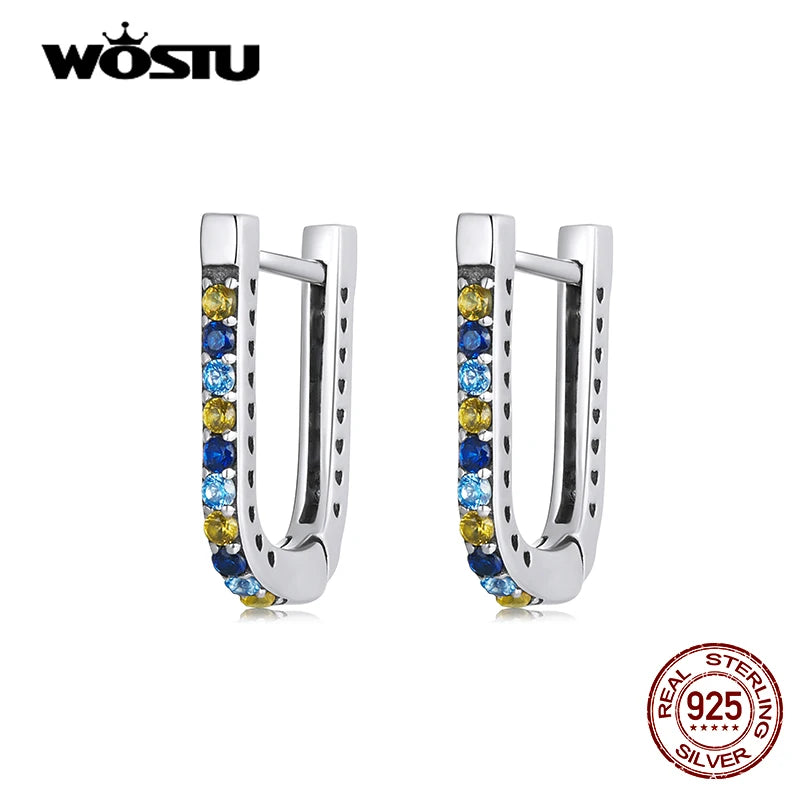 925 Silver Square Yellow Zircon Stud Earrings CTE597