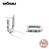 925 Silver Square Yellow Zircon Stud Earrings CTE597