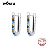 925 Silver Square Yellow Zircon Stud Earrings CTE597
