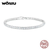 925 Silver CZ Tennis Bracelet Euro Bangle Wrist Jewelry