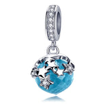 925 Silver Star Moon Charms Beads For Women Bracelet Bangle