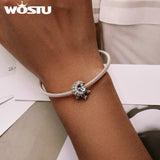 925 Silver Moon Star Moonstone Charms Dream Catcher Bead Bracelet Bangle