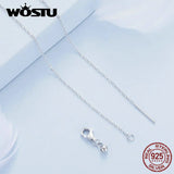 925 Silver Star&Moon Necklace Green Glass Chain Women Fine Jewelry