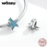 925 Silver Starfish Mermaid Tail Charms Pendant for Bracelets Women Gift