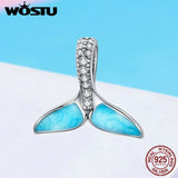 925 Silver Starfish Mermaid Tail Charms Pendant for Bracelets Women Gift