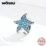 925 Silver Starfish Mermaid Tail Charms Pendant for Bracelets Women Gift
