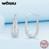 925 Silver Vintage Hoop Earrings Wedding Drop Dangle Pendientes Xmas