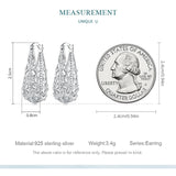 925 Silver Vintage Hoop Earrings Wedding Drop Dangle Pendientes Xmas