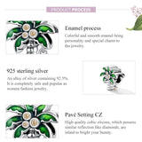 925 Silver Green Coconut Tree Charms CZ Pendant For Bracelet Bangles