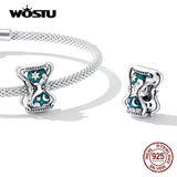 925 Silver Sun & Moon Hourglass Zircon Charm Bead Bracelet Women DIY Jewelry