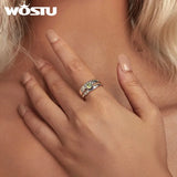 925 Silver Sun Moon Stars Couple Opening Ring Fine Jewelry