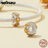 925 Silver Sunflower Charm Safety Chain for Women Bracelet Necklace