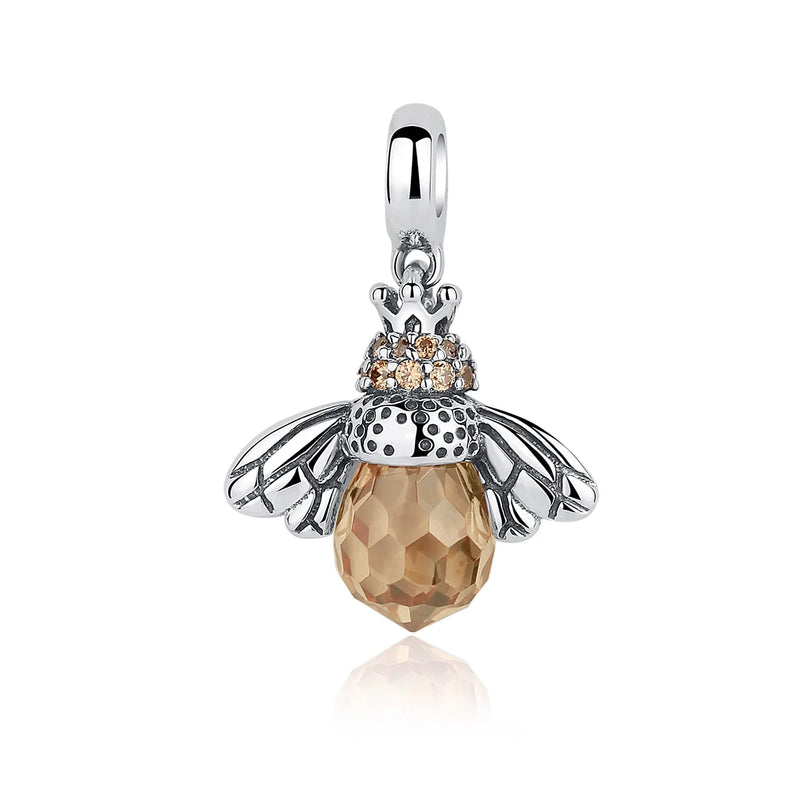 925 Silver Sunflower Heart Charm Cystal Pendant Honeycomb & Key Bead DIY
