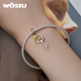 925 Silver Sunflower Heart Charm Cystal Pendant Honeycomb & Key Bead DIY