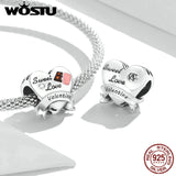 925 Silver Heart Zircon Charm Beads For Women