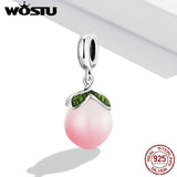 925 Sterling Silver Pink Pear Drop Charm Bead Pendant Jewelry Making
