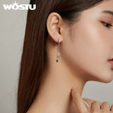 925 Sterling Silver Tassel Earrings Butterfly Line Drop Earrings For Women