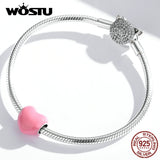 925 Sterling Silver Love Beads Dangle Charms for DIY Bracelet