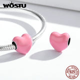 925 Sterling Silver Love Beads Dangle Charms for DIY Bracelet