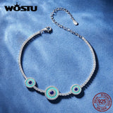 925 Silver Turkey Evil Eye Tennis Bracelet Zircon Layer Wrist Link