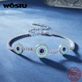 925 Silver Turkey Evil Eye Tennis Bracelet Zircon Layer Wrist Link