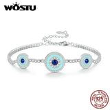 925 Silver Turkey Evil Eye Tennis Bracelet Zircon Layer Wrist Link