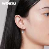 925 Silver Turtle Ear Clips with Shell Pearl Fine Jewelry For Women