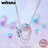 925 Silver Unicorn Rainbow Charm Dreamlike Planet Bead for Women