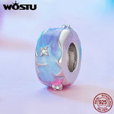 925 Silver Unicorn Rainbow Charm Dreamlike Planet Bead for Women