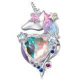 925 Silver Unicorn Rainbow Charm Dreamlike Planet Bead for Women