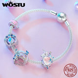 925 Silver Unicorn Rainbow Charm Dreamlike Planet Bead for Women