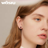 925 Silver Asymmetric Poker Spades Stud Earrings Heart Ear Buckle