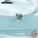 925 Silver Vintage Butterfly Charms Pendant Flower Bead DIY Jewelry