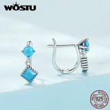 925 Silver Vintage Turquoise Flower Drop Earrings Hoops Wedding Party Gift
