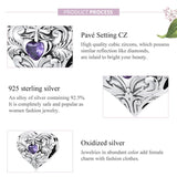 925 Silver Heart Love Pendant Beads for Bracelets Necklace