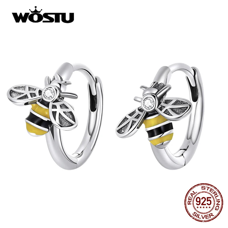 925 Silver Vintage Butterfly Mushroom Bee Stud Earrings