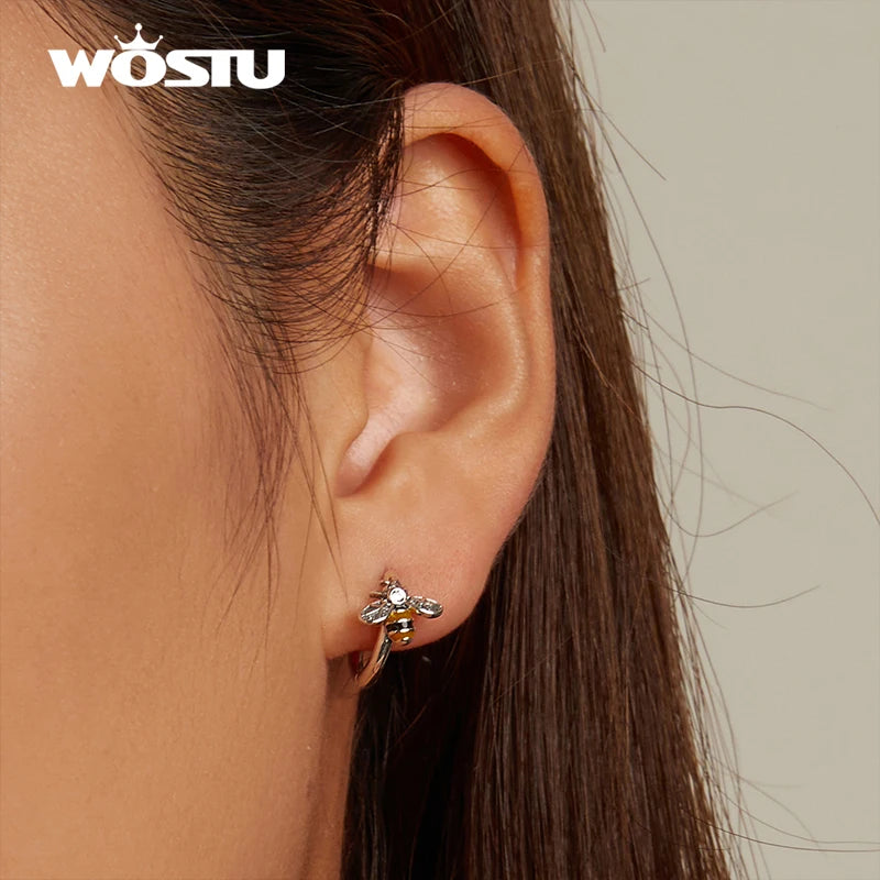 925 Silver Vintage Butterfly Mushroom Bee Stud Earrings