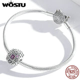 925 Silver Vintage Square Red CZ Beads Bracelet Bangle