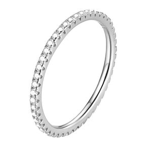 925 Silver CZ Eternity Promise Ring for Women