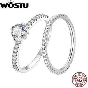 925 Silver CZ Eternity Promise Ring for Women