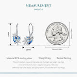 925 Silver Wedding Snowflake Dangle Earrings Ocean Crystal Hoops