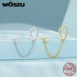925 Silver Wedding Zircon Ear Stud Clip CZ Earrings