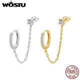 925 Silver Wedding Zircon Ear Stud Clip CZ Earrings